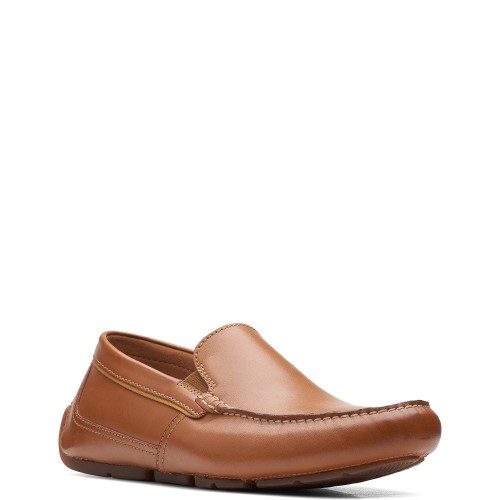 Ανδρικά Μοκασίνια/Loafers Ταμπά Δέρμα MARKMAN PLAIN Clarks