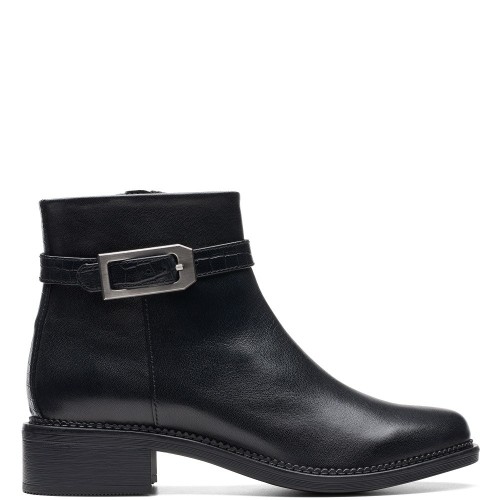 Γυναικεία Μποτάκια Μαύρο Δέρμα MAYE GRACE Clarks