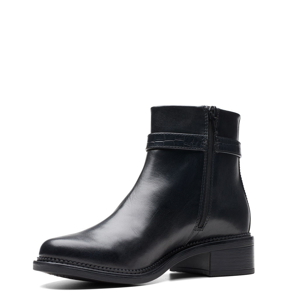 CLARKS</br>Γυναικεία Μποτάκια Μαύρο Δέρμα MAYE GRACE Clarks CLARKS</br>Γυναικεία Μποτάκια Μαύρο Δέρμα MAYE GRACE Clarks