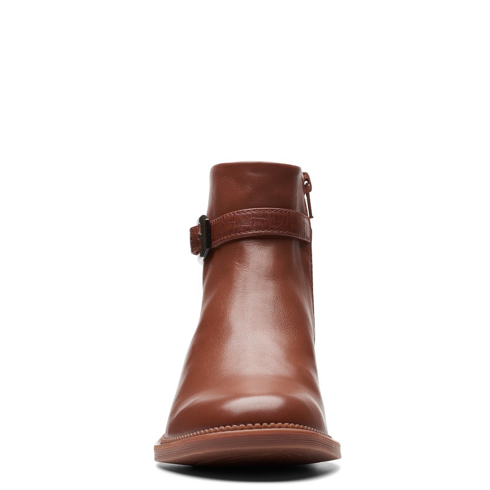 CLARKS</br>Γυναικεία Μποτάκια Ταμπά Δέρμα MAYE GRACE Clarks CLARKS</br>Γυναικεία Μποτάκια Ταμπά Δέρμα MAYE GRACE Clarks