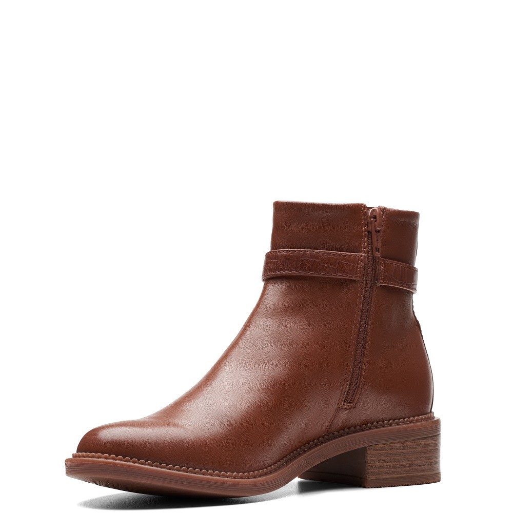 CLARKS</br>Γυναικεία Μποτάκια Ταμπά Δέρμα MAYE GRACE Clarks CLARKS</br>Γυναικεία Μποτάκια Ταμπά Δέρμα MAYE GRACE Clarks