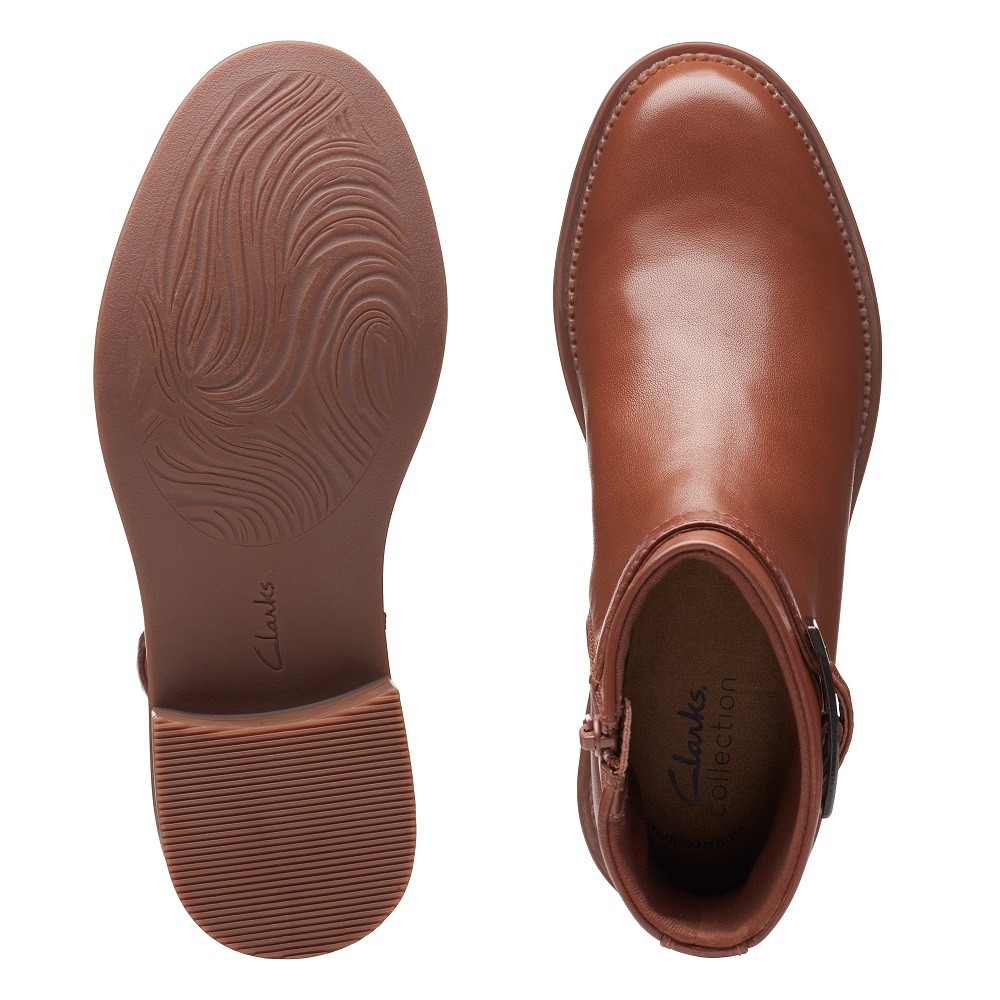 CLARKS</br>Γυναικεία Μποτάκια Ταμπά Δέρμα MAYE GRACE Clarks CLARKS</br>Γυναικεία Μποτάκια Ταμπά Δέρμα MAYE GRACE Clarks