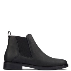 Γυναικεία Μποτάκια Μαύρο Δέρμα MEMI TOP Clarks