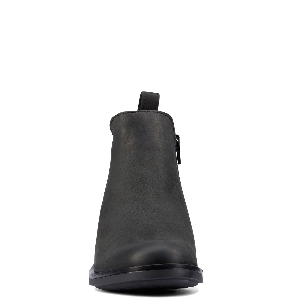 CLARKS</br>Γυναικεία Μποτάκια Μαύρο Δέρμα MEMI ZIP Clarks CLARKS</br>Γυναικεία Μποτάκια Μαύρο Δέρμα MEMI ZIP Clarks