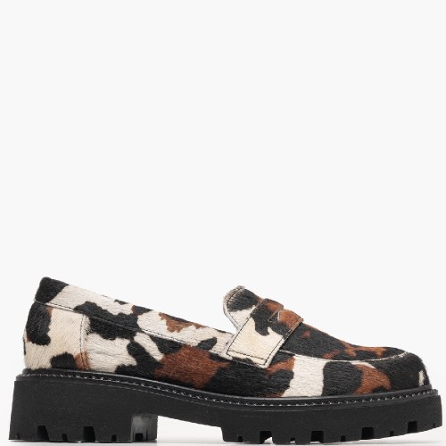 Kalogirou NATAL-71M1 Γυναικεία Μοκασίνια Μαύρο Multi Πόνυ