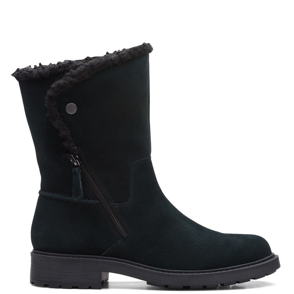 CLARKS</br>Γυναικεία Μποτάκια Μαύρο Suede OPAL ZIP Clarks CLARKS</br>Γυναικεία Μποτάκια Μαύρο Suede OPAL ZIP Clarks