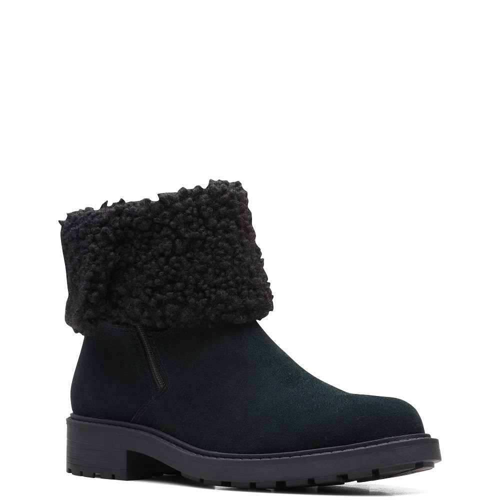 CLARKS</br>Γυναικεία Μποτάκια Μαύρο Suede OPAL ZIP Clarks CLARKS</br>Γυναικεία Μποτάκια Μαύρο Suede OPAL ZIP Clarks