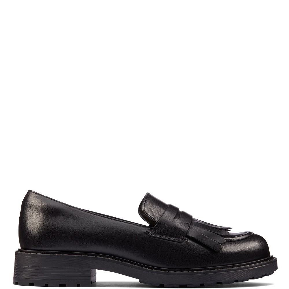 CLARKS</br>Γυναικεία Μοκασίνια Μαύρο Δέρμα ORINOCO2 LOAFER Clarks