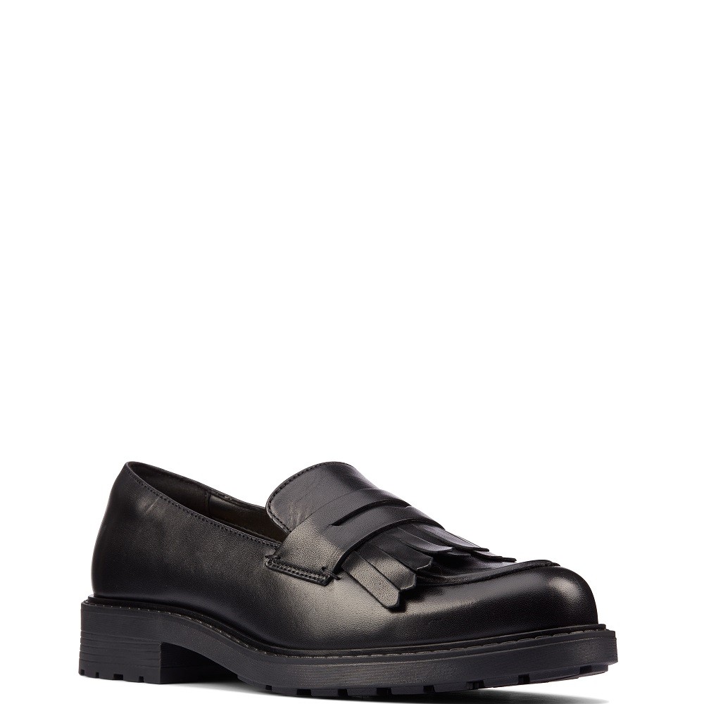 CLARKS</br>Γυναικεία Μοκασίνια Μαύρο Δέρμα ORINOCO2 LOAFER Clarks