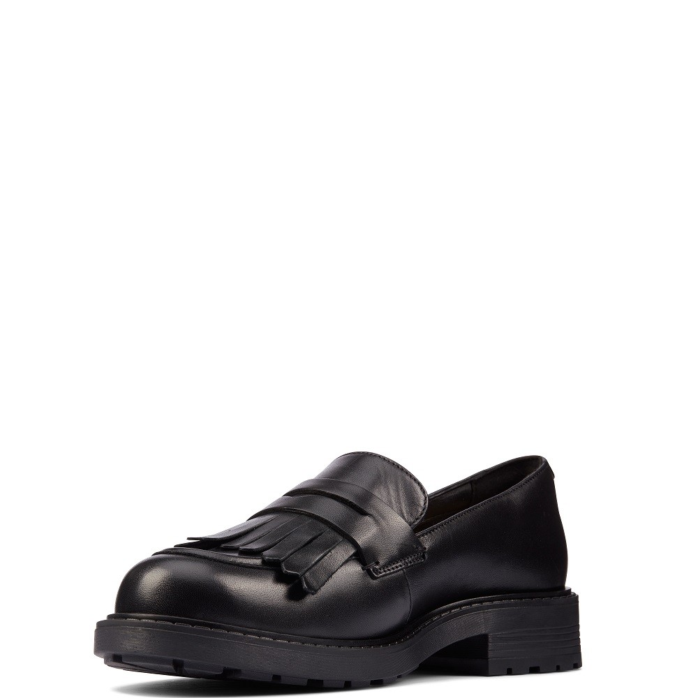 CLARKS</br>Γυναικεία Μοκασίνια Μαύρο Δέρμα ORINOCO2 LOAFER Clarks