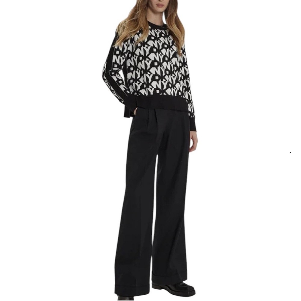 DKNY</br>Γυναικείο Πουλόβερ Μαύρο/Εκρού P4MSBQ07-BLI DKNY DKNY</br>Γυναικείο Πουλόβερ Μαύρο/Εκρού P4MSBQ07-BLI DKNY