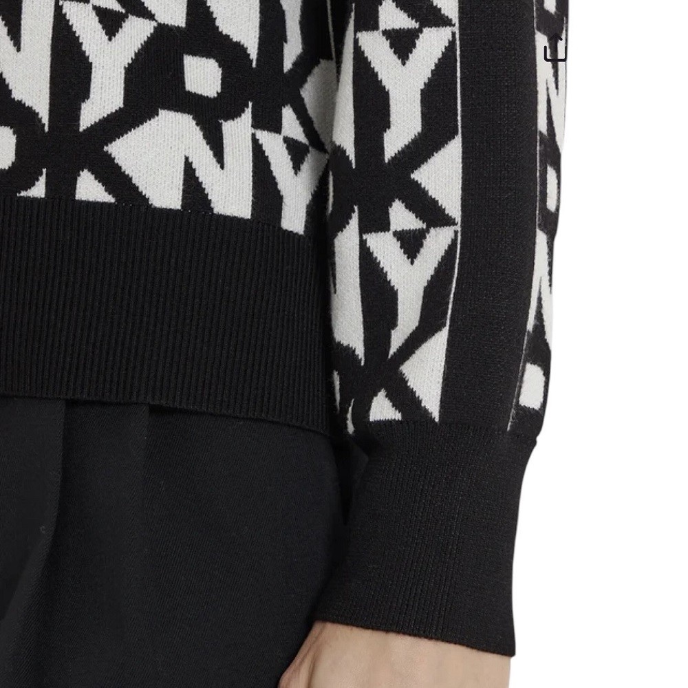 DKNY</br>Γυναικείο Πουλόβερ Μαύρο/Εκρού P4MSBQ07-BLI DKNY DKNY</br>Γυναικείο Πουλόβερ Μαύρο/Εκρού P4MSBQ07-BLI DKNY