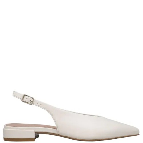 Γυναικεία Slingback Off White Δέρμα PAULINE35 Kalogirou