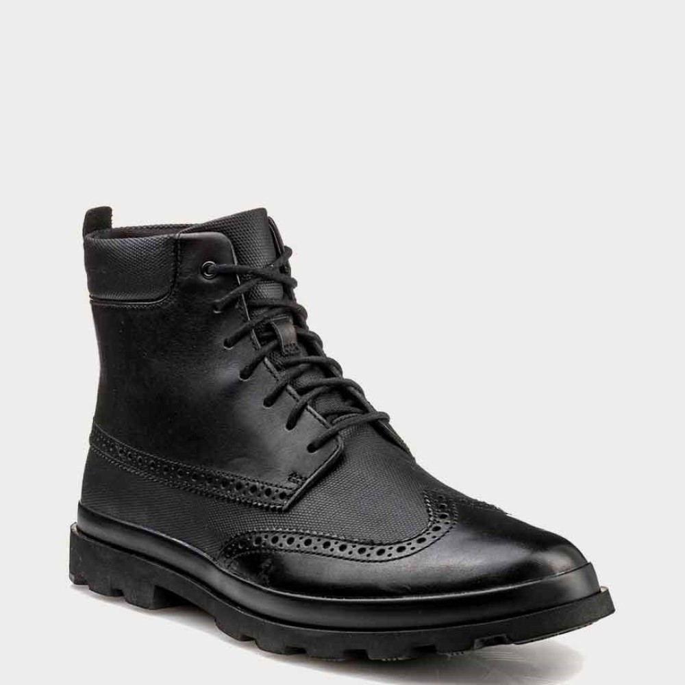 CLARKS</br>Ανδρικά Μποτάκια Μαύρο Δέρμα PILOTT TRIP Clarks