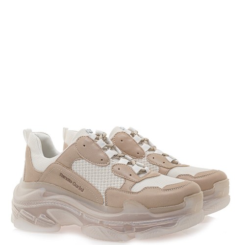 Γυναικεία Sneakers Nude Μπεζ 21EX142 Renato Garini Γυναικεία Sneakers Nude Μπεζ 21EX142 Renato Garini