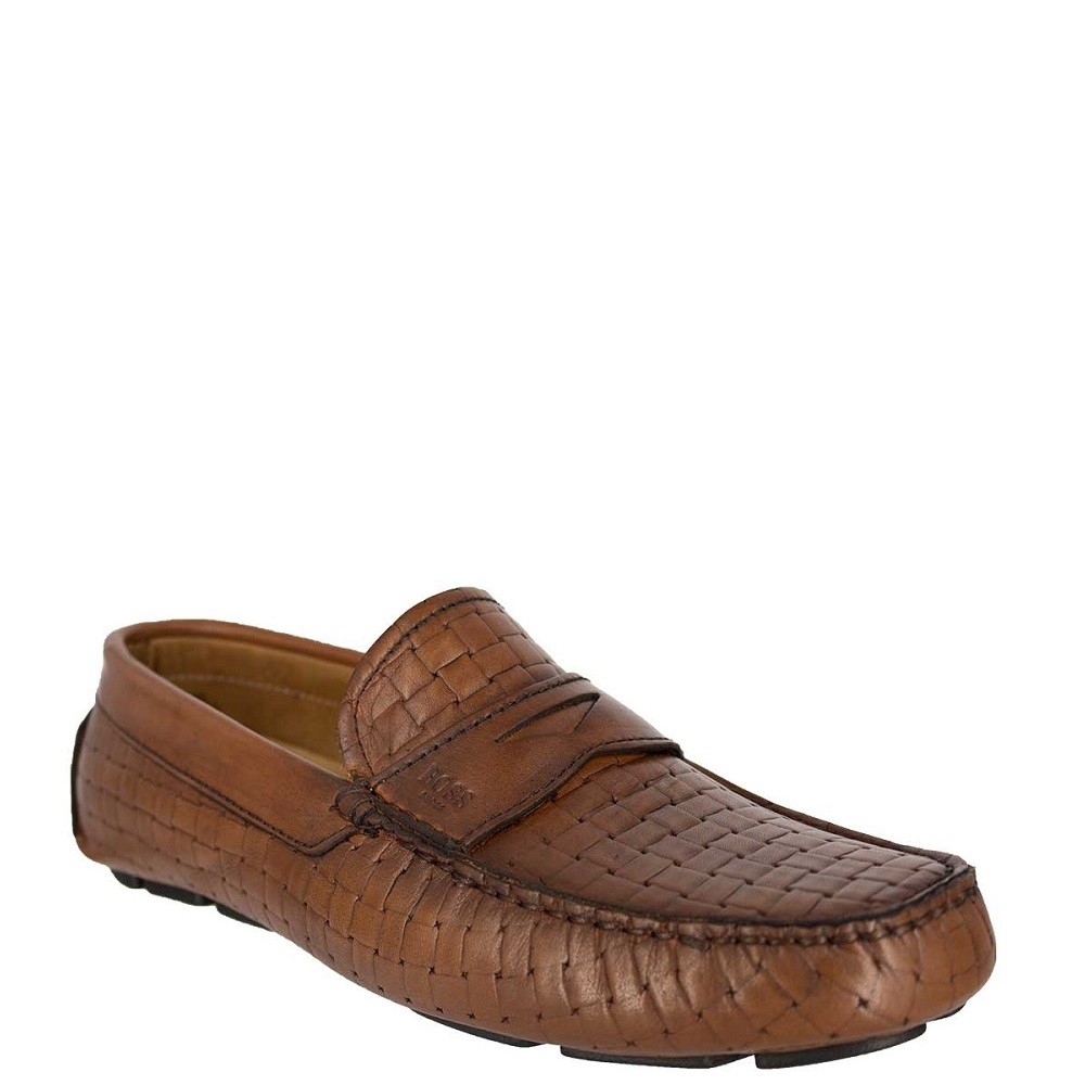 BOSS</br>Ανδρικά Μοκασίνια Ταμπά Δέρμα Q5784 WOVEN Boss