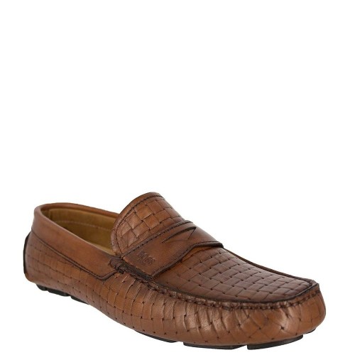 Ανδρικά Μοκασίνια Ταμπά Δέρμα Q5784 WOVEN Boss