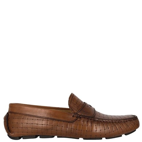 Ανδρικά Μοκασίνια Ταμπά Δέρμα Q5784 WOVEN Boss