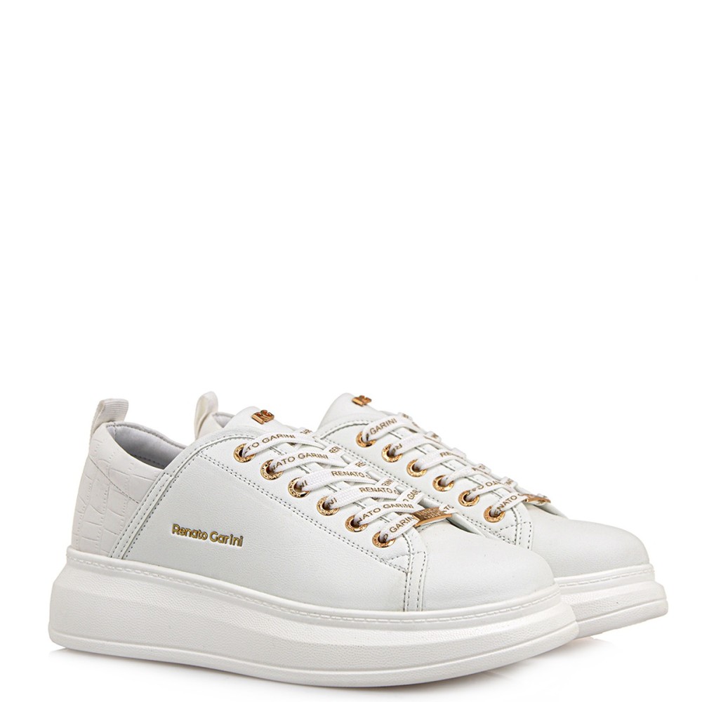 RENATO GARINI</br>Γυναικεία Sneakers Λευκό/Λευκό Κροκό 66-22WEX106 RENATO GARINI</br>Γυναικεία Sneakers Λευκό/Λευκό Κροκό 66-22WEX106