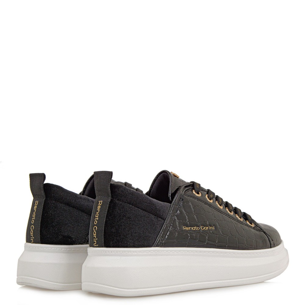 RENATO GARINI</br>Γυναικεία Sneakers Μαύρο Κροκό Βερνί/Μαύρο Βελούδο 66-22WEX106 Renato Garini RENATO GARINI</br>Γυναικεία Sneakers Μαύρο Κροκό Βερνί/Μαύρο Βελούδο 66-22WEX106 Renato Garini