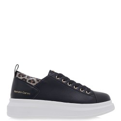 Γυναικεία Sneakers Μαύρο Μεταλλικό Λεοπάρ  66-22WEX105A