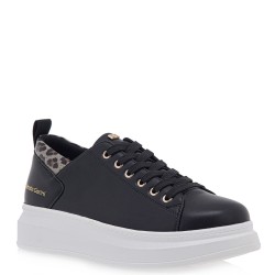 Γυναικεία Sneakers Μαύρο Μεταλλικό Λεοπάρ  66-22WEX105A