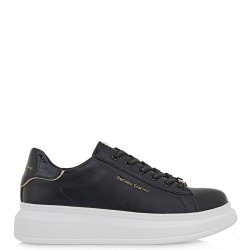 Γυναικεία Sneakers Μαύρο/Μαύρο Κροκό Βερνί 66-22WEX166
