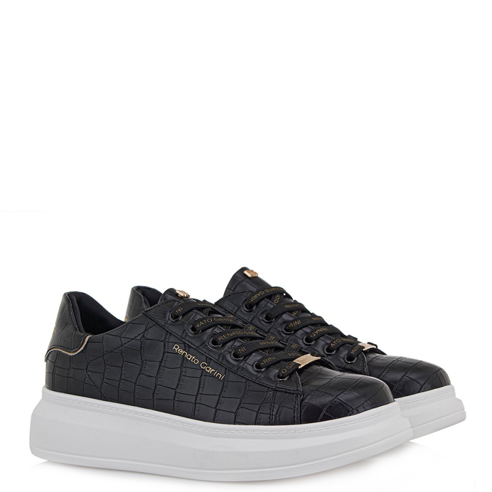 RENATO GARINI</br>Γυναικεία Sneakers Μαύρο Κροκό/Βερνί 66-22WEX166 Renato Garini RENATO GARINI</br>Γυναικεία Sneakers Μαύρο Κροκό/Βερνί 66-22WEX166 Renato Garini