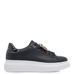 Γυναικεία Sneakers Μαύρο/Μαύρο Βερνί BUTTERFLY