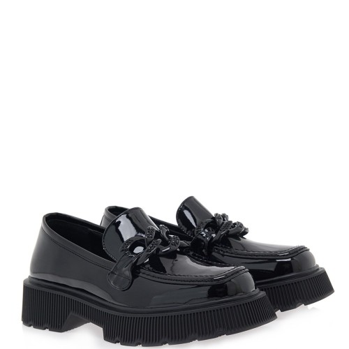 Γυναικεία Μοκασίνια Μαύρο Βερνί PB6265-T7 Exe