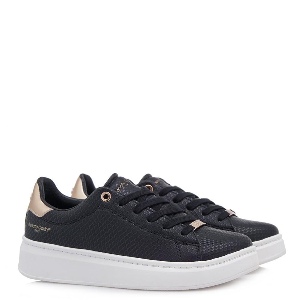RENATO GARINI</br>Γυναικεία Sneakers Μαύρο Φίδι/Χρυσό Ματ 19WC1219C Renato Garini RENATO GARINI</br>Γυναικεία Sneakers Μαύρο Φίδι/Χρυσό Ματ 19WC1219C Renato Garini