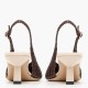 KALOGIROU</br>Kalogirou R206 Γυναικεία Slingback Μπεζ/Καφέ Δέρμα