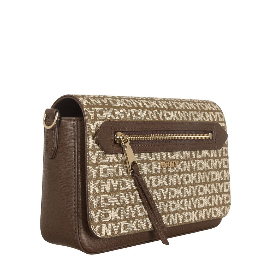 DKNY</br>DKNY BRYANT AVE MD R42EYE21-N42 Γυναικεία Τσάντα Flap Crossbody Καφέ DKNY</br>DKNY BRYANT AVE MD R42EYE21-N42 Γυναικεία Τσάντα Flap Crossbody Καφέ