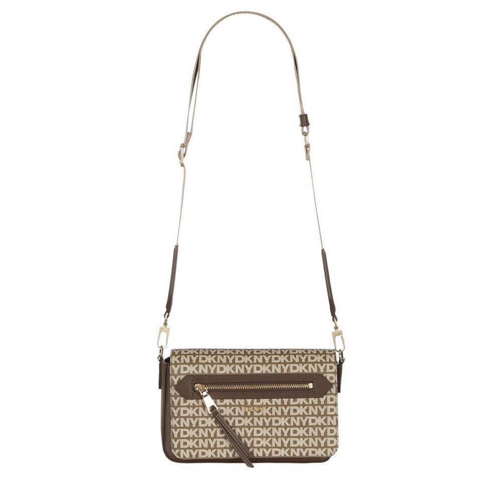 DKNY</br>DKNY BRYANT AVE MD R42EYE21-N42 Γυναικεία Τσάντα Flap Crossbody Καφέ DKNY</br>DKNY BRYANT AVE MD R42EYE21-N42 Γυναικεία Τσάντα Flap Crossbody Καφέ