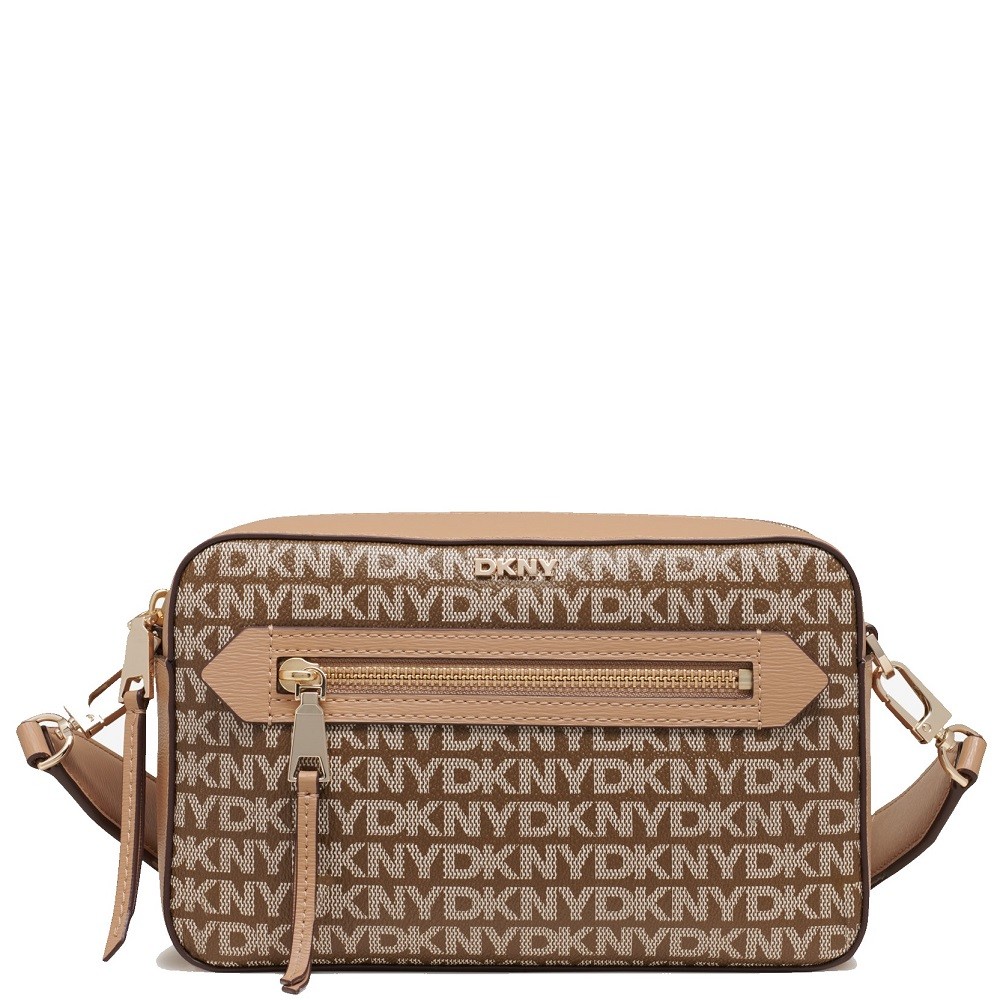 DKNY</br>Γυναικεία Τσάντα Χιαστή Μπεζ Logo BRYANT AVE R42EYE22-HR9 DKNY