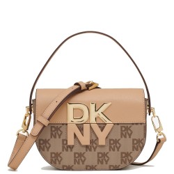Γυναικεία Τσάντα Χιαστή Μπεζ Logo ECHO R42EYE28-HR9 DKNY