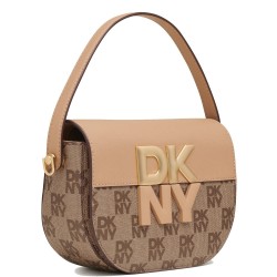Γυναικεία Τσάντα Χιαστή Μπεζ Logo ECHO R42EYE28-HR9 DKNY