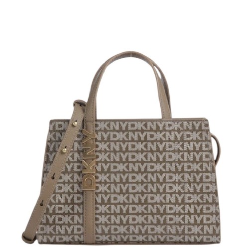 Γυναικεία Τσάντα Χειρός Καφέ Logo AVRIL R43D5G56-I4E DKNY