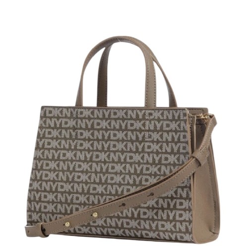 Γυναικεία Τσάντα Χειρός Καφέ Logo AVRIL R43D5G56-I4E DKNY