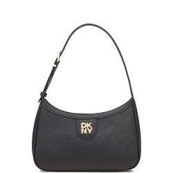 Γυναικεία Τσάντα Ώμου Μαύρο Δέρμα CAROL R43HKV84-BGD DKNY