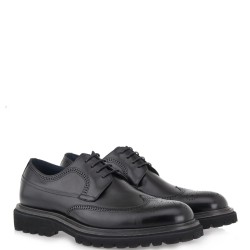 Ανδρικά Δετά Παπούτσια Oxford Δέρμα Μαύρο V3358-05