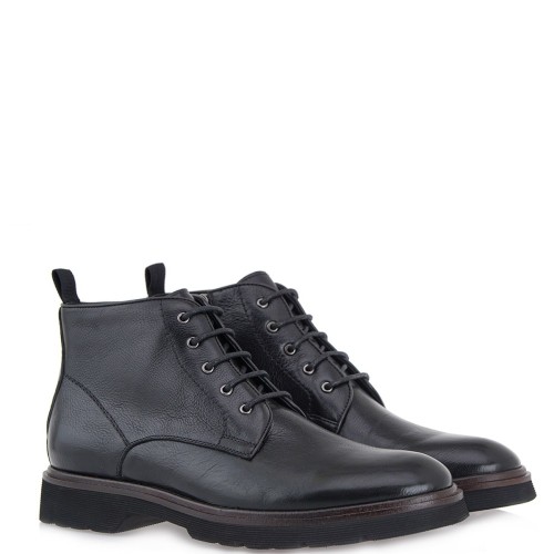 Ανδρικά Μποτάκια Δετά Lea Μαύρο X046B-32 Renato Garini Ανδρικά Μποτάκια Δετά Lea Μαύρο X046B-32 Renato Garini