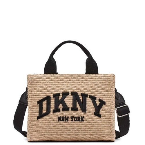 DKNY HADLEE SM R51ADC80-NAX Γυναικεία Τσάντα Tote Χειρός Μπεζ/Μαύρο