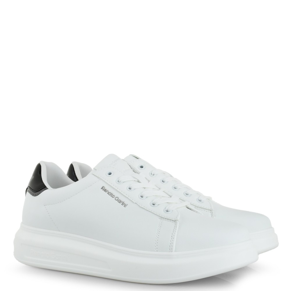 RENATO GARINI</br>Ανδρικά Sneakers Λευκό/Μαύρο Ατσάλι MARCELLO-2215 Renato Garini RENATO GARINI</br>Ανδρικά Sneakers Λευκό/Μαύρο Ατσάλι MARCELLO-2215 Renato Garini