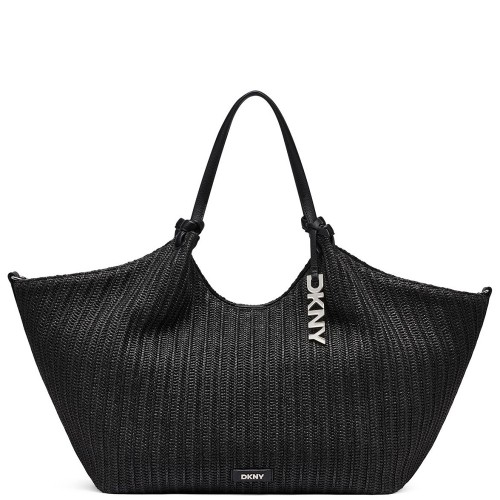 DKNY PAULA LG R61AOE48-BSV Γυναικεία Τσάντα Tote Μαύρο/Ασημί