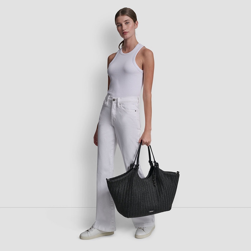 DKNY</br>DKNY PAULA LG R61AOE48-BSV Γυναικεία Τσάντα Tote Μαύρο/Ασημί DKNY</br>DKNY PAULA LG R61AOE48-BSV Γυναικεία Τσάντα Tote Μαύρο/Ασημί