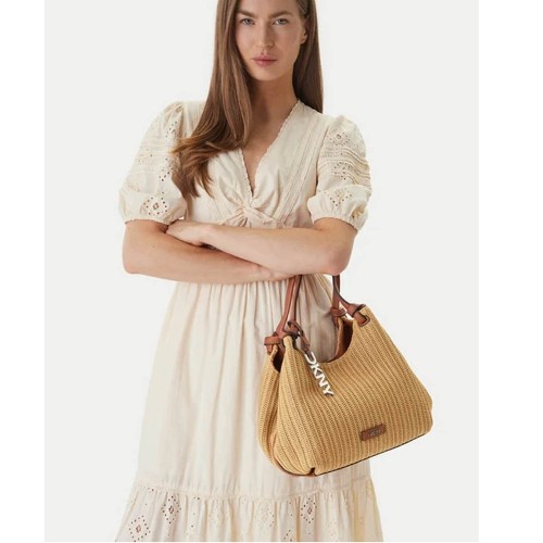 DKNY PAULA MD R61AOE49-AR9 Γυναικεία Τσάντα Tote Μπεζ/Ταμπά
