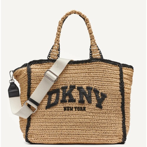 DKNY HADLEE MD R61AYR57-NAX Γυναικεία Τσάντα Tote Μπεζ/Μαύρο