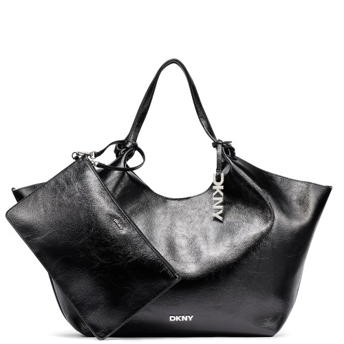 DKNY PAULA LG R62AXE48-BSV Γυναικεία Τσάντα Tote Μαύρο/Ασημί