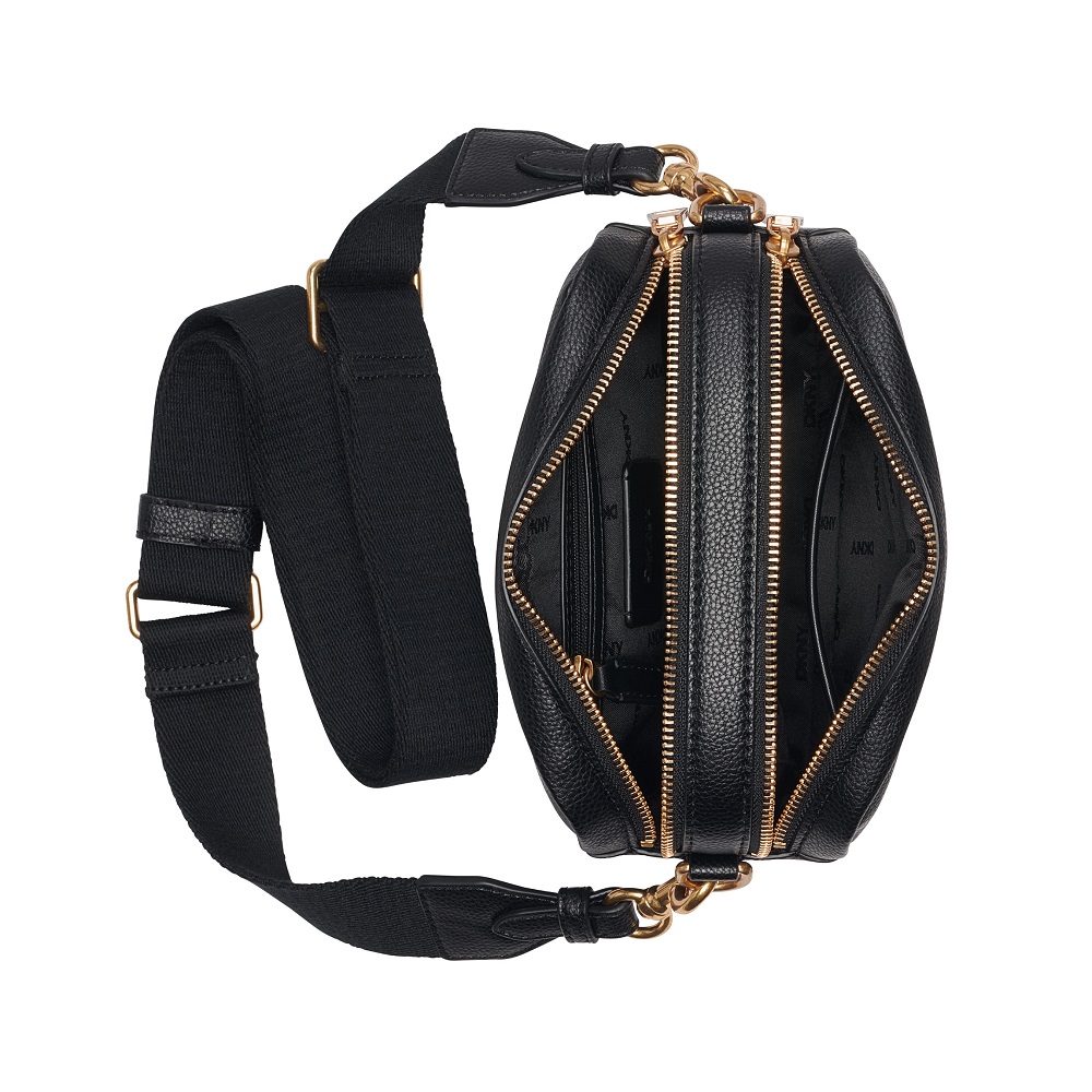 DKNY</br>DKNY HADLEE R62EAQ79-BGD Γυναικεία Camera Bag Μαύρο/Χρυσό DKNY</br>DKNY HADLEE R62EAQ79-BGD Γυναικεία Camera Bag Μαύρο/Χρυσό